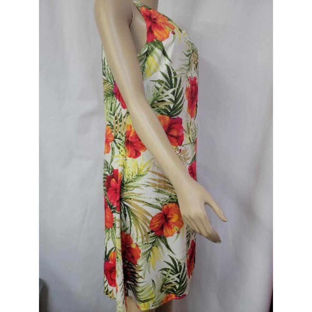 Two Palms Hibiscus Print Hawaiian Women's Sleeveless Dress Size M NEW #C - Picture 4 of 13